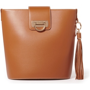 Forever New Women's Brandi Bucket Bag Signature in Light Tan