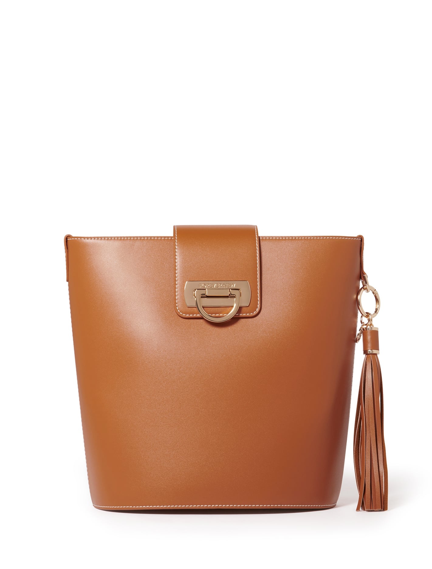 Forever New Women's Brandi Bucket Bag Signature in Light Tan