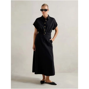 Forever New Women's Bree Belted Shirt Midi Dress in Black