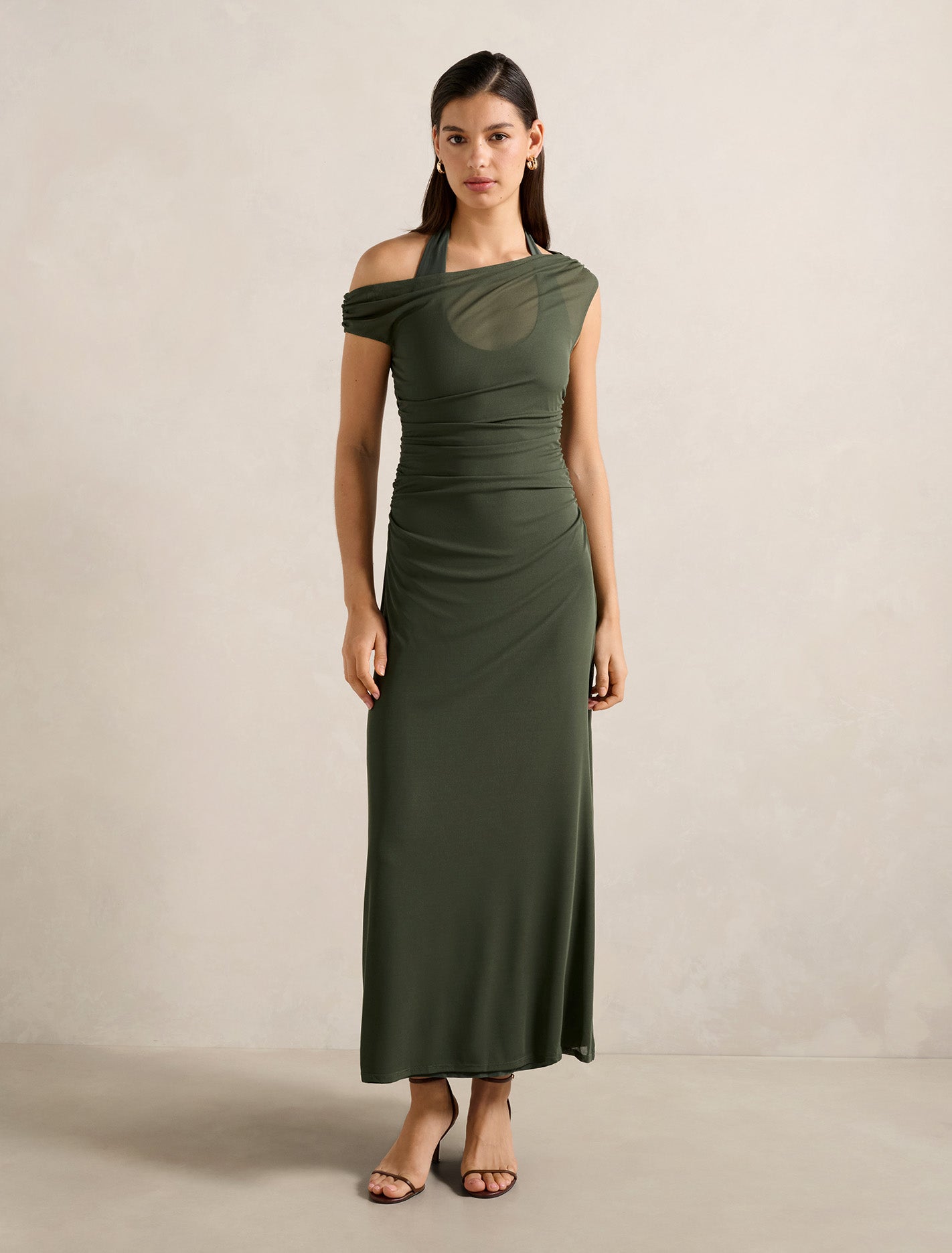 Forever New Women's Brooklyn Layered Jersey Maxi Dress in Thyme