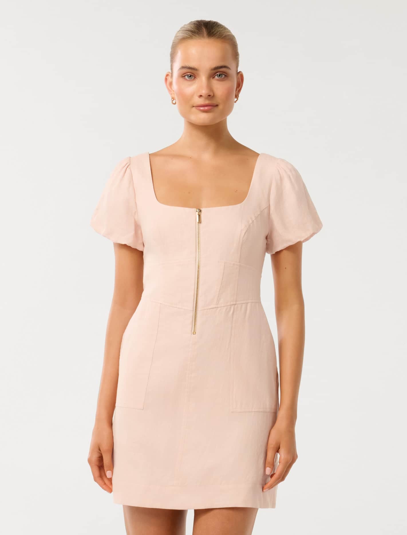 Forever New Women's Brooklyn Zip-Detail Mini Dress in Vintage Rose