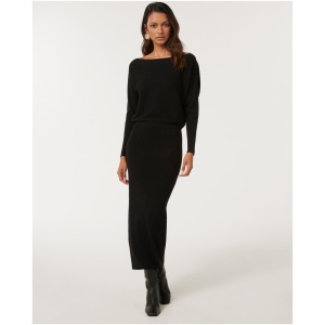 Forever New Women's Ciara Petite Tipped Midi Dress in Black