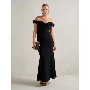 Forever New Women's Connie Off Shoulder Ruffle Maxi Dress in Black