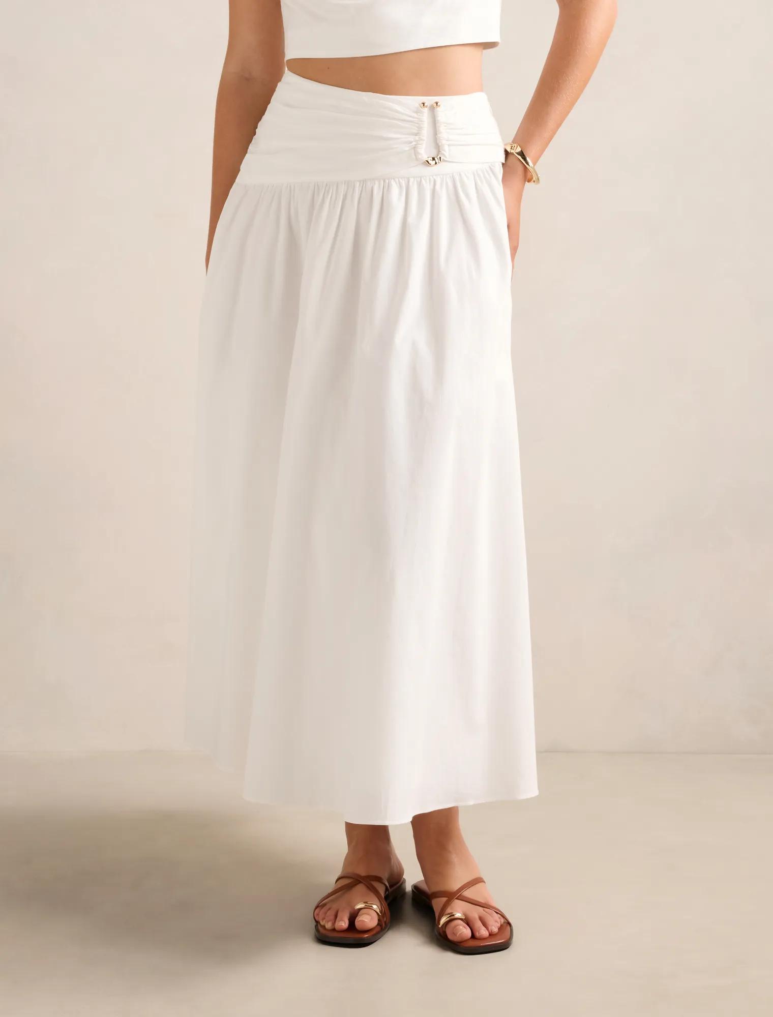 Forever New Women's Dottie Hardware Maxi Skirt in Porcelain Co-Ord