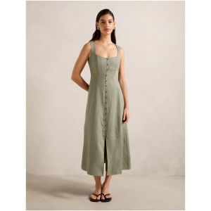 Forever New Women's Elina Button Down Midi Dress in Garden Green