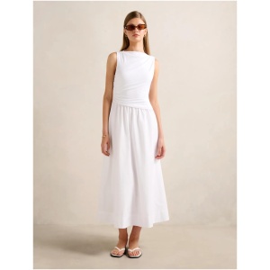 Forever New Women's Felicity Asymmetric 2-in-1 Midi Dress in Porcelain