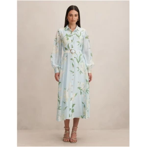 Forever New Women's Freya Printed Shirt Dress in Blue Arna Floral