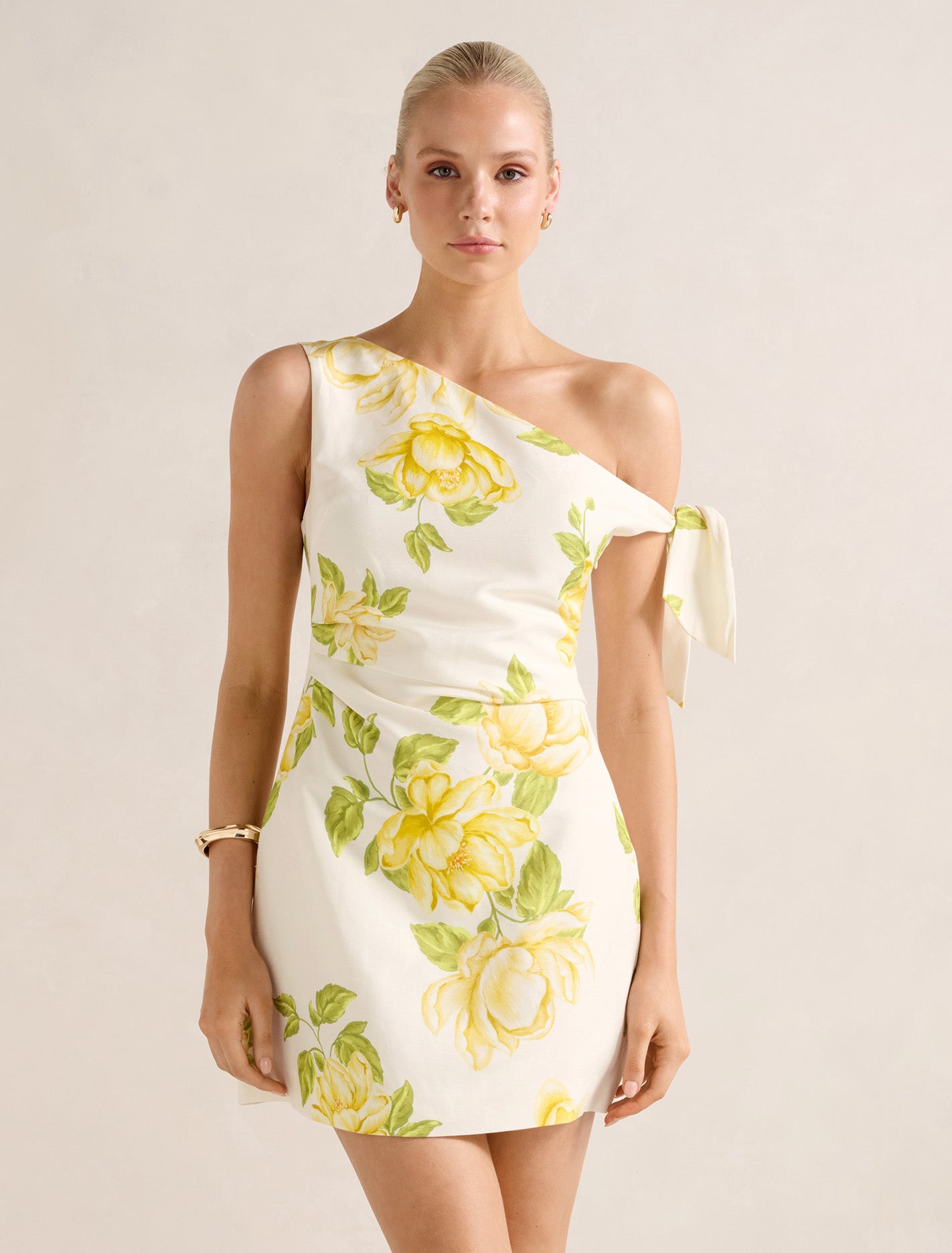 Forever New Women's Giada Tipped Bow Mini Dress in Villa Floral