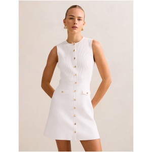 Forever New Women's Issie Stitch Interest Mini Dress in Porcelain