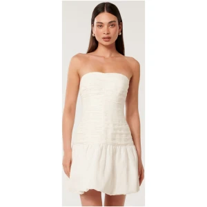 Forever New Women's Kaia Ruched Bubble-Hem Mini Dress in Porcelain