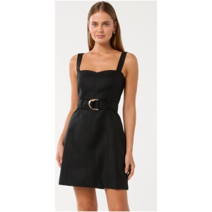 Forever New Women's Leonora Top-Stitch Mini Dress in Black