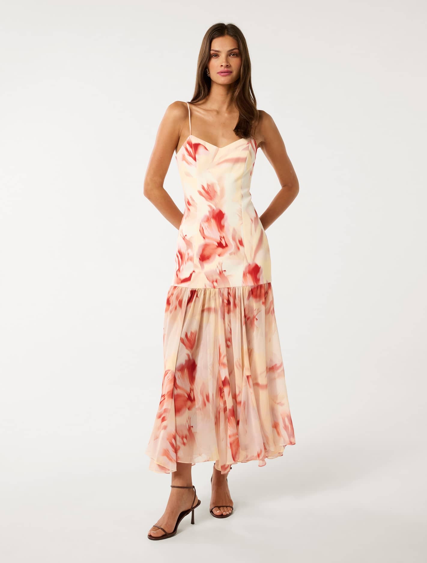 Forever New Women's Luca Dropped Waist Maxi Dress in Odella Floral