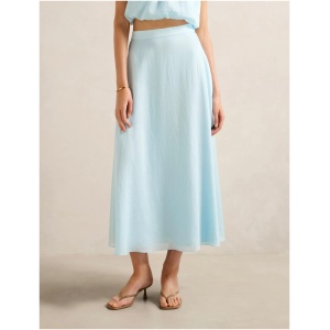 Forever New Women's Maisie Circle Midi Skirt in Soft Blue Co-Ord