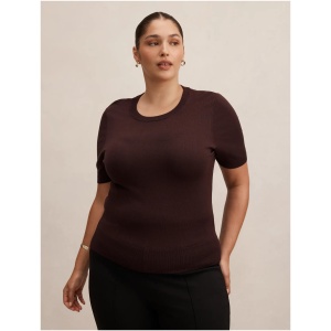 Forever New Women's Maisie Curve Short Sleeve T-Shirt in Chocolate