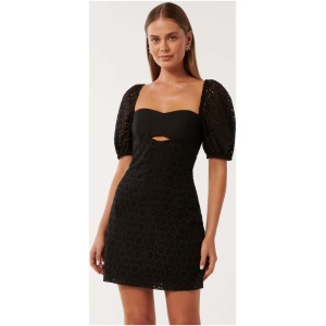 Forever New Women's Paige Broderie Mini Dress in Black