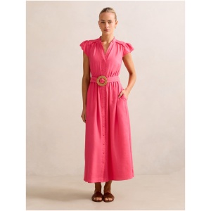 Forever New Women's Serafina Scallop Edge Midi Dress in Cotton Candy