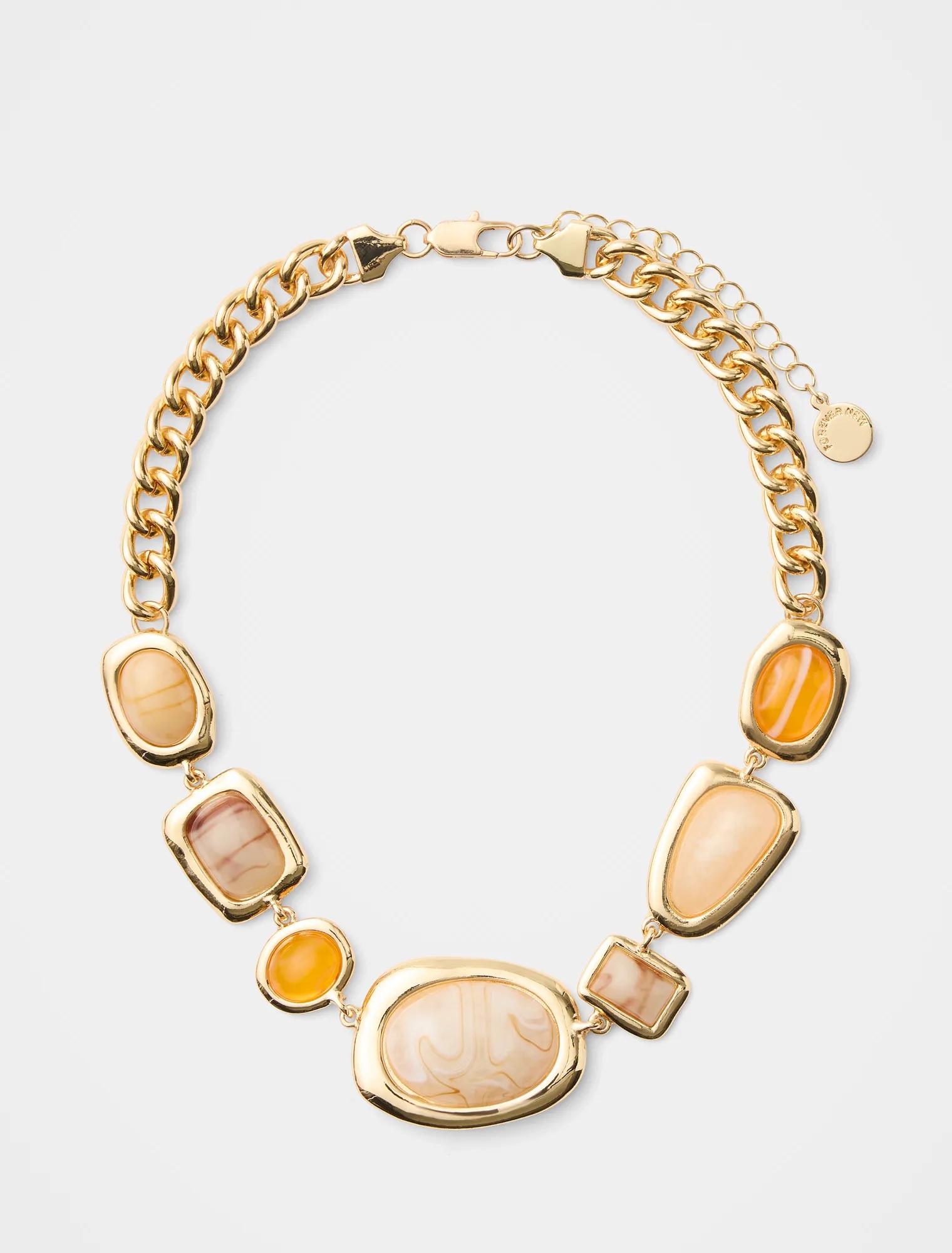 Forever New Women's Signature Sylvia Stone Necklace in Orange/Sand