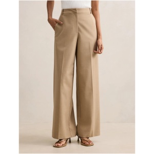 Forever New Women's Sophia Petite Wide Leg Pants in Milk Coffee