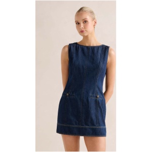 Forever New Women's Spencer Denim Mini Dress in Dark Wash