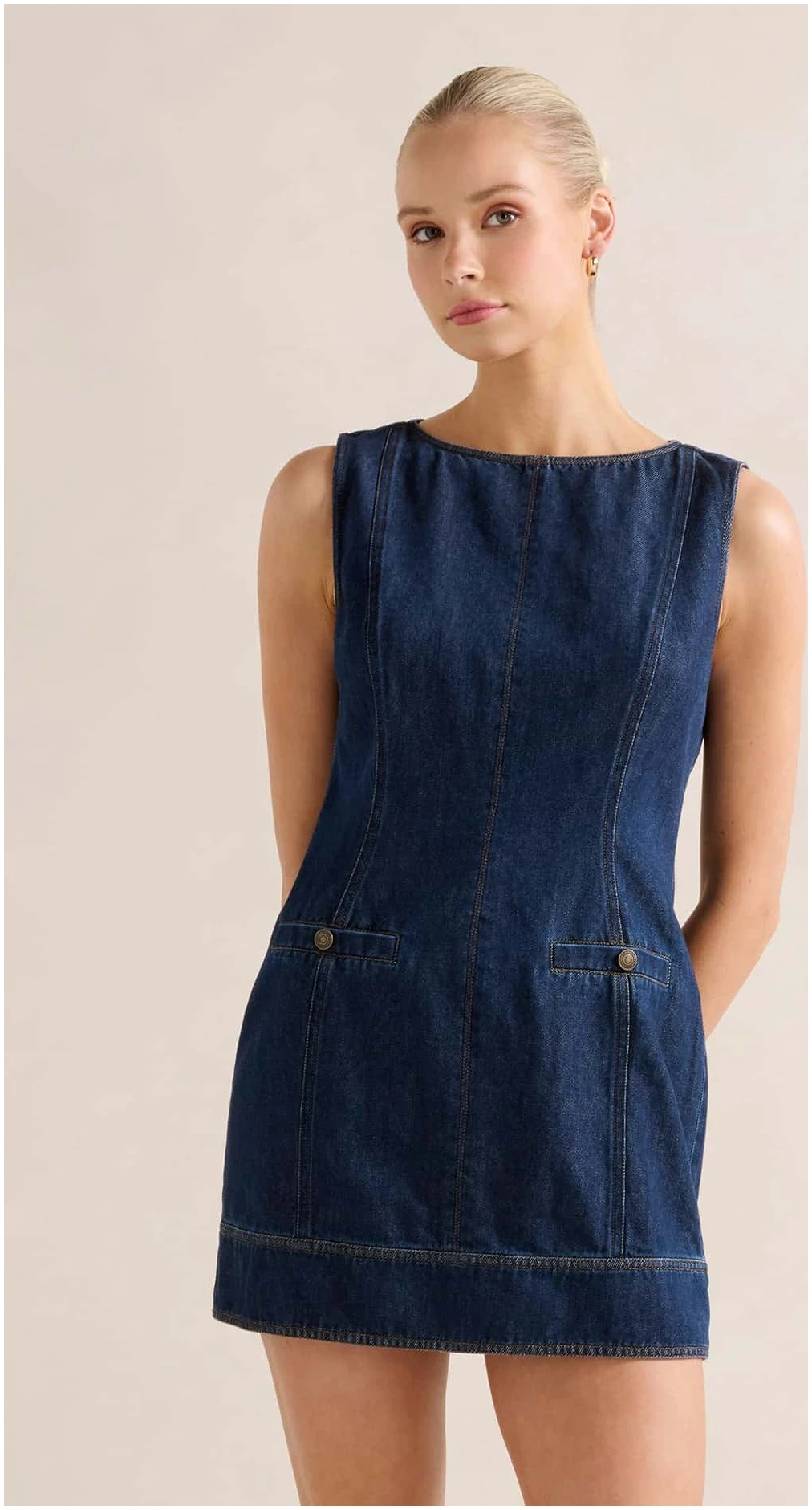Forever New Women's Spencer Denim Mini Dress in Dark Wash
