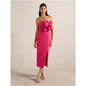 Forever New Women's Tessa Flower Midi Dress in Fuchsia