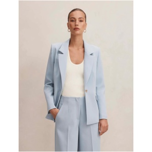 Forever New Women's Victoria Single Breasted Blazer Jacket in Sky Blue Suit