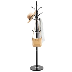 Freestanding Coat Rack Coats Tree Stand with Stable Marble Base & 6 Hooks