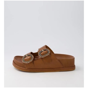 Gabbath Toffee Leather Slides