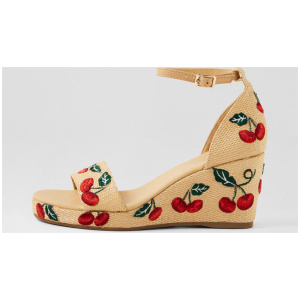 Gerrier Natural Cherries Synthetic Raffia Sandals