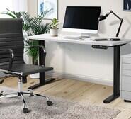 Gracia 140Cm Black & White Electric Standing Desk Black