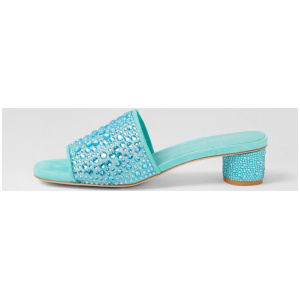 Hebe Aquamarine Multi Suede Sandals
