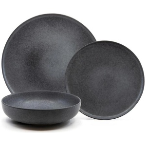 Hue 12 Piece Dinner Set in Black by Salt & Pepper
