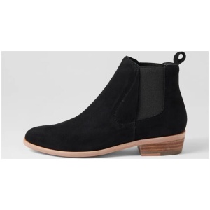 Intan Black Natural Suede Ankle Boots