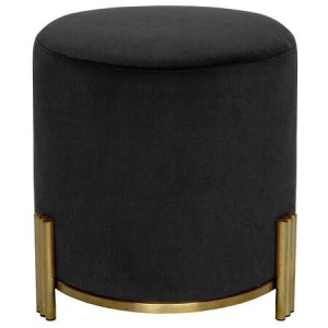 Interior Ave - Apollo Velvet Ottoman - Black
