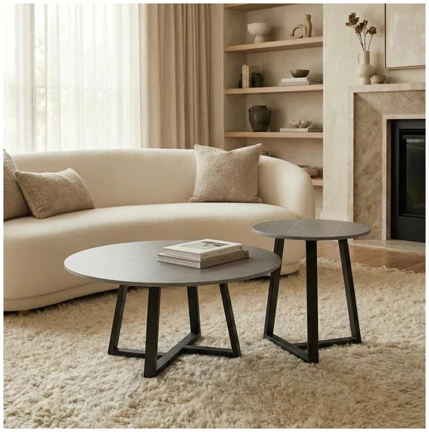 Interior Ave - Broadway Two Tier Coffee Table Set - Stone Grey