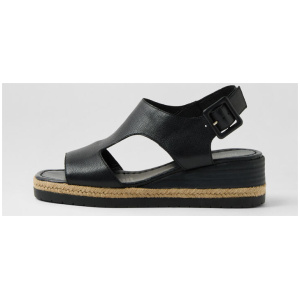 Ippa Black Leather Sandals