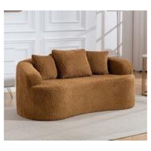 Jawo 2 Seater Curved Compression Sofa With Cushions Coffee