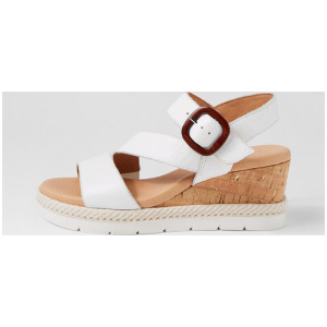 Jennis White Leather Sandals