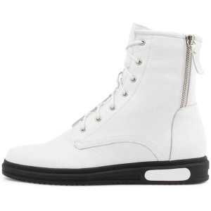 Joodes White Leather Lace Up Boots Bs