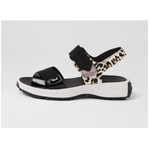 Katiel Black Multi Leather Sandals