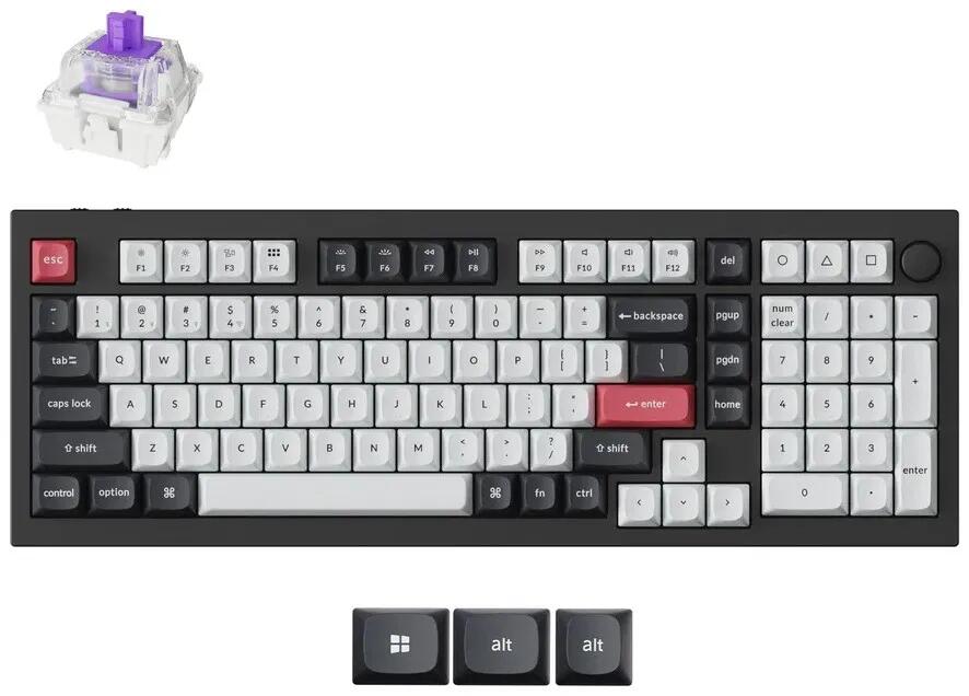 Keychron Q5 HE QMK Wireless Carbon Black Custom Mechanical Keyboard - Nebula Switch