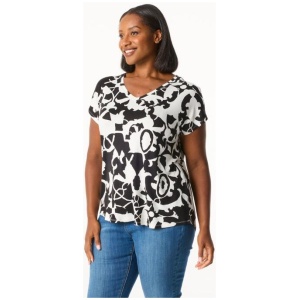 Khoko Collection Women's V Neck Short Sleeve Tee