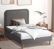 Kids Flores Single Fabric Bed Frame Grey