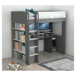 Kids Monteray King Single Loft Bed Grey