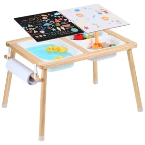 Kids Sensory Table Sand Water Play Table with 1 Paper Roll 3 Storage Bins