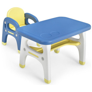 Kids Table And Chair Set With Cute Dinosaur Modeling And Storage Rack