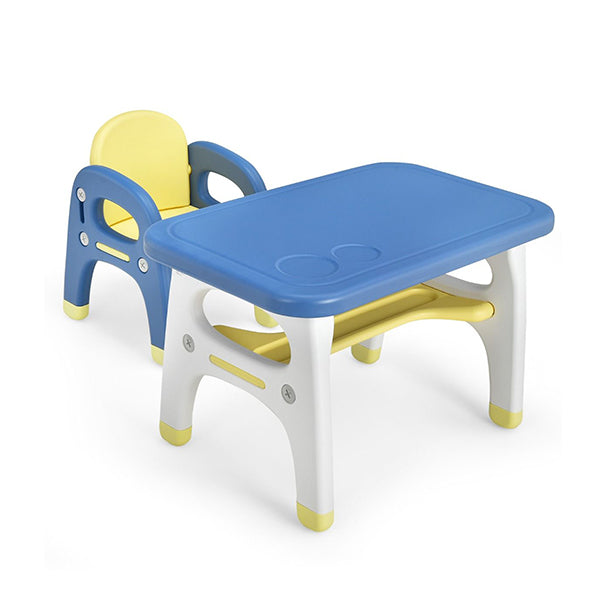 Kids Table And Chair Set With Cute Dinosaur Modeling And Storage Rack