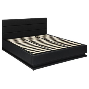King Bed Frame Gas Lift Rgb Storage Space Black