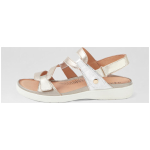 Kirrlie Metallic White Leather Sandals