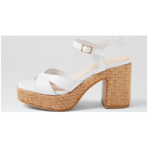 Kuper White Leather Sandals